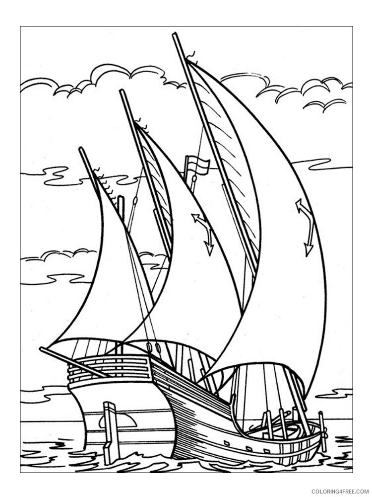 Sailboat Coloring Pages for boys sailboat 3 Printable 2020 0880 Coloring4free