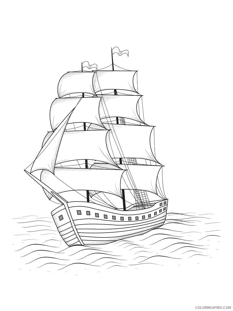 Sailboat Coloring Pages for boys sailboat 39 Printable 2020 0888 Coloring4free