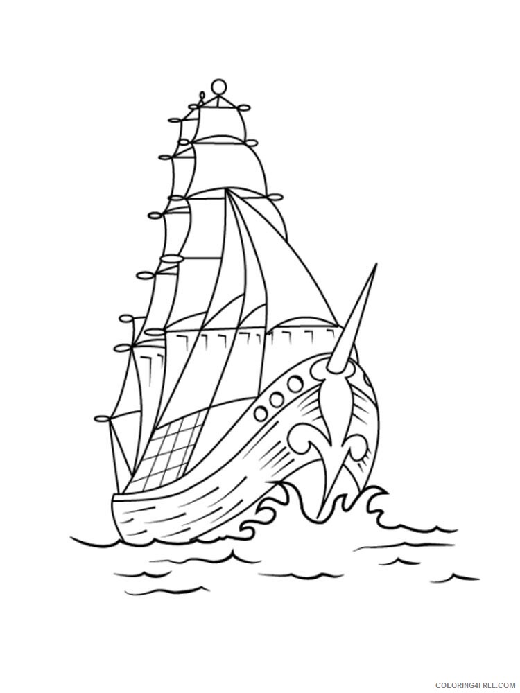 Sailboat Coloring Pages for boys sailboat 7 Printable 2020 0892 Coloring4free