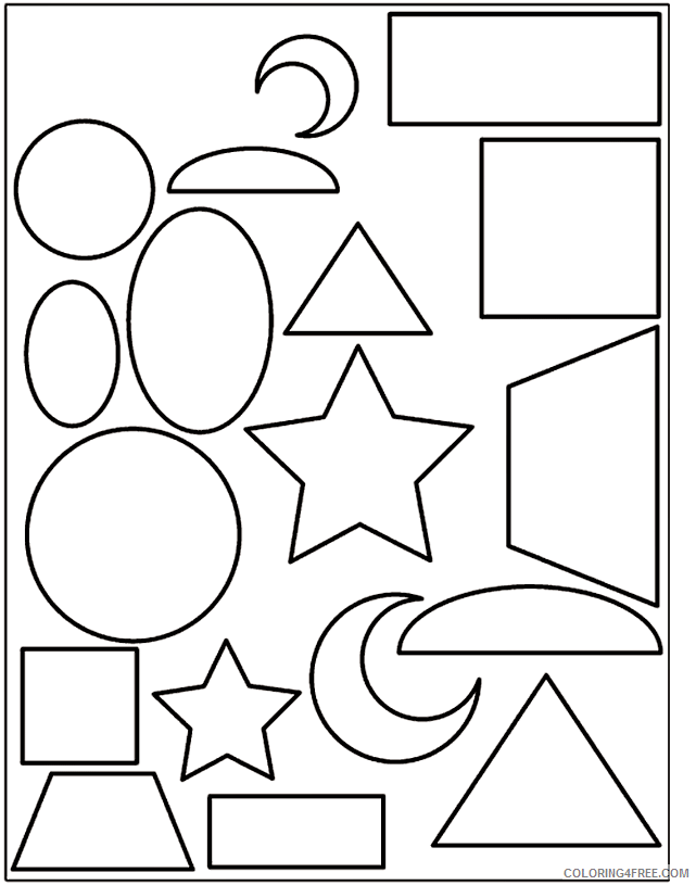 Shapes Coloring Pages Educational Fun Simple Worksheet Printable 2020 1865 Coloring4free