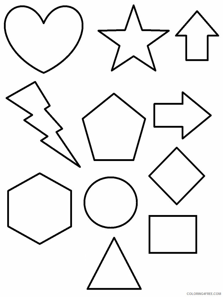 Shapes Coloring Pages Educational Shapes 2 Printable 2020 1895 Coloring4free