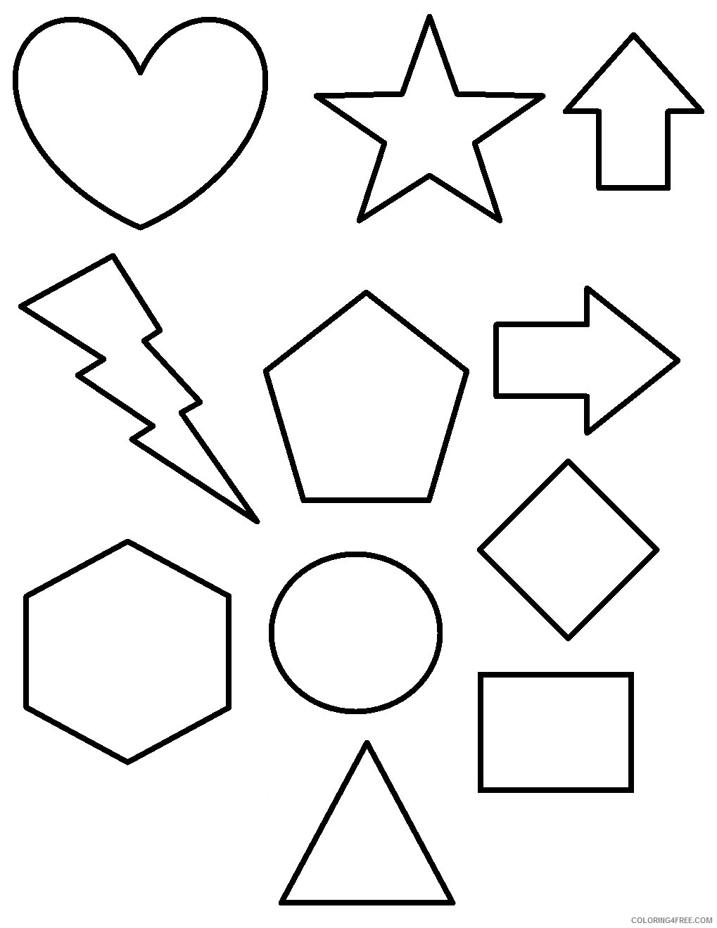 Shapes Coloring Pages Educational Shapes Printable 2020 1890 Coloring4free