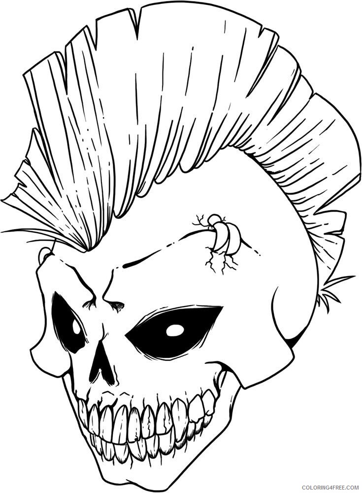 Skull for Adults Coloring Pages Day of The Dead Skull 2 Printable 2020 698 Coloring4free