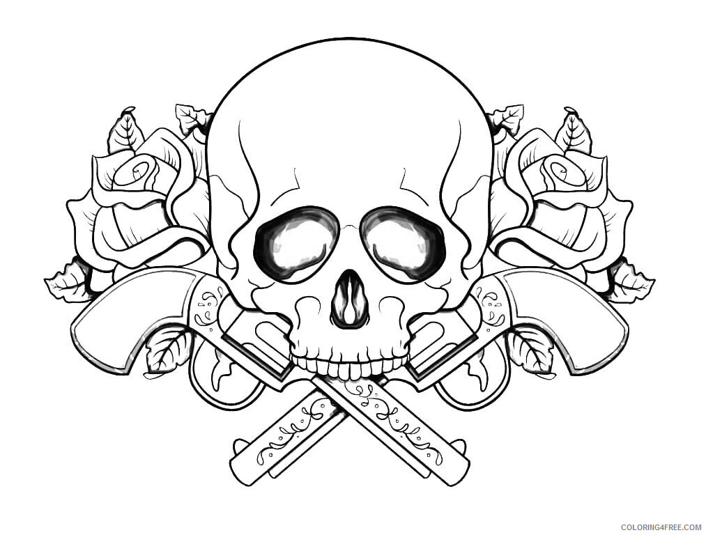 Skull for Adults Coloring Pages Skull Adult Printable 2020 713 Coloring4free