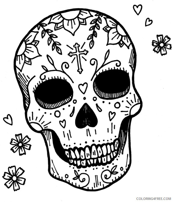 Skull for Adults Coloring Pages Skull Printable 2020 737 Coloring4free