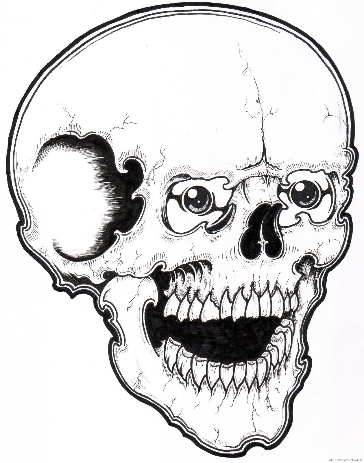 Skull for Adults Coloring Pages Skull Sheets for Kids Printable 2020 742 Coloring4free