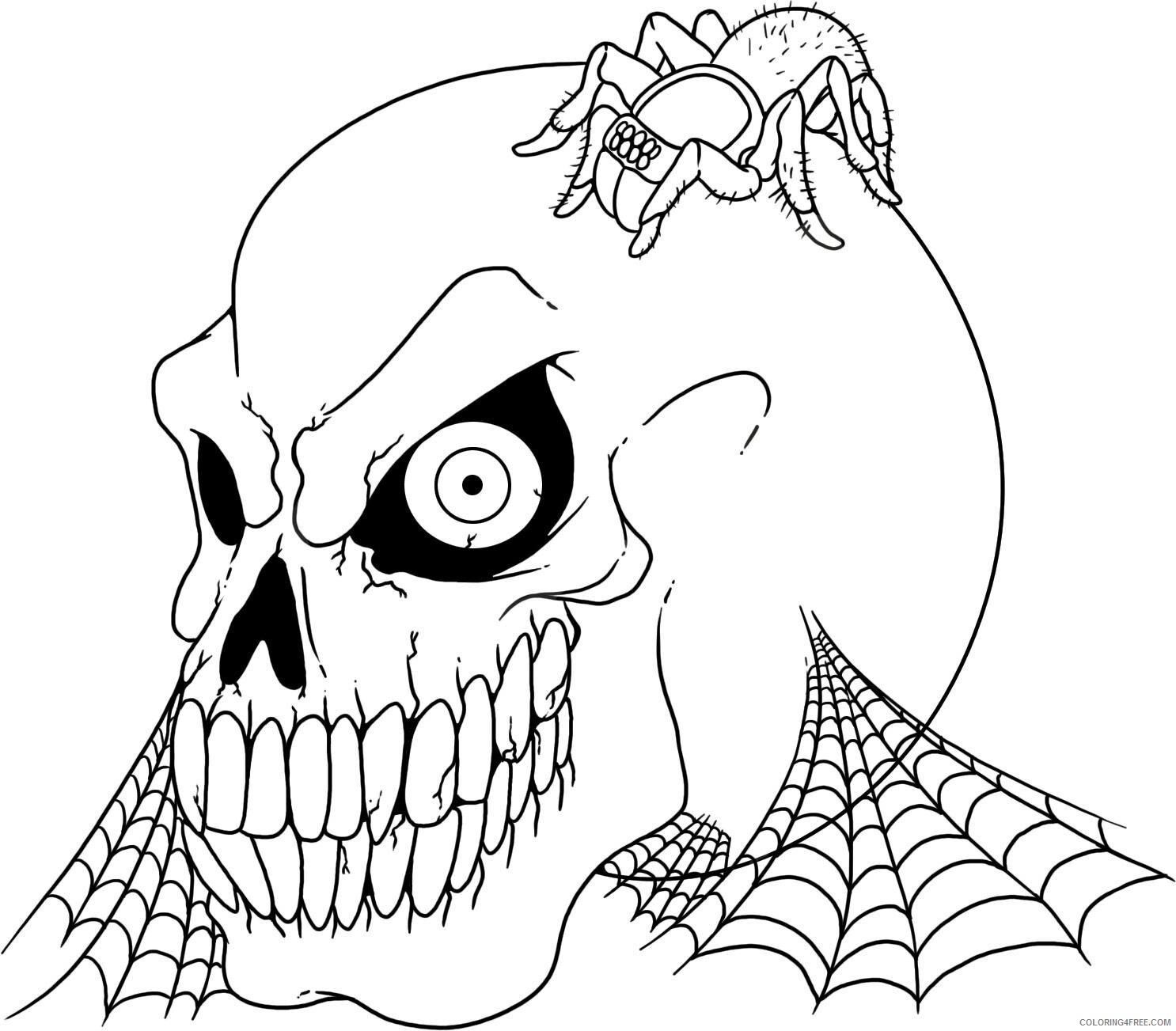 Skull for Adults Coloring Pages Skull To Print Printable 2020 739 Coloring4free