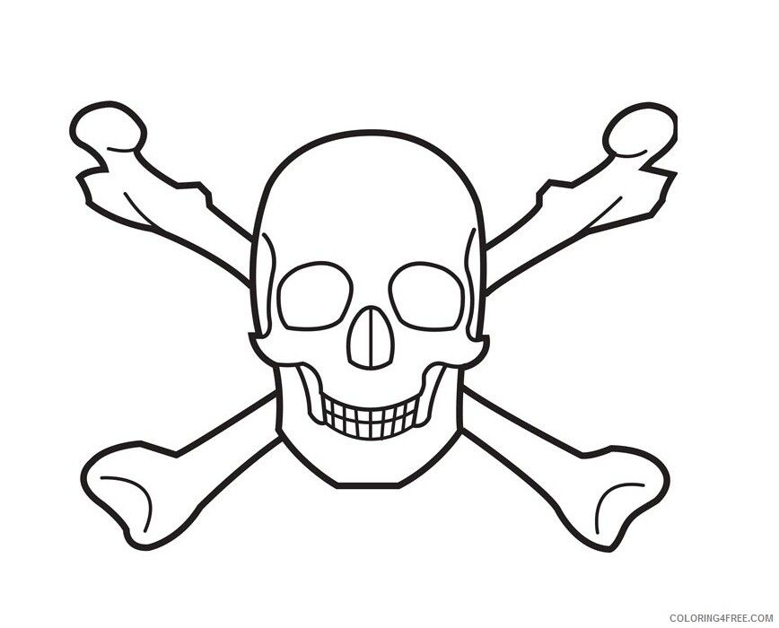 Skull for Adults Coloring Pages Skull With Bones Printable 2020 748 Coloring4free