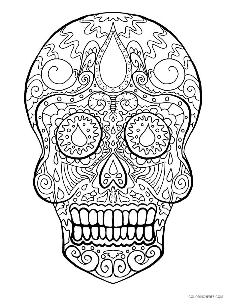 Skull for Adults Coloring Pages skull for adults 10 Printable 2020 723 Coloring4free