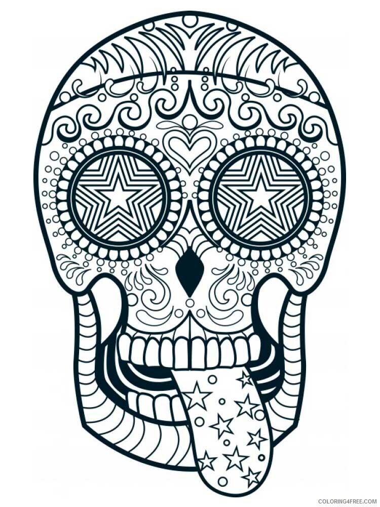 Skull for Adults Coloring Pages skull for adults 11 Printable 2020 724 Coloring4free