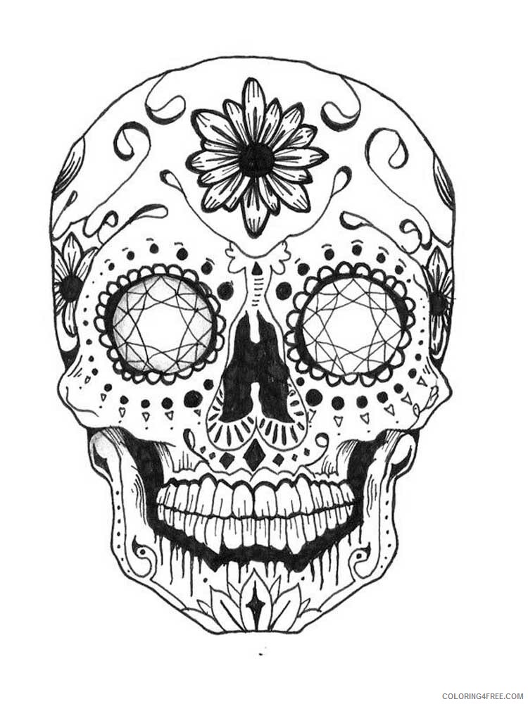 Skull for Adults Coloring Pages skull for adults 12 Printable 2020 725 Coloring4free
