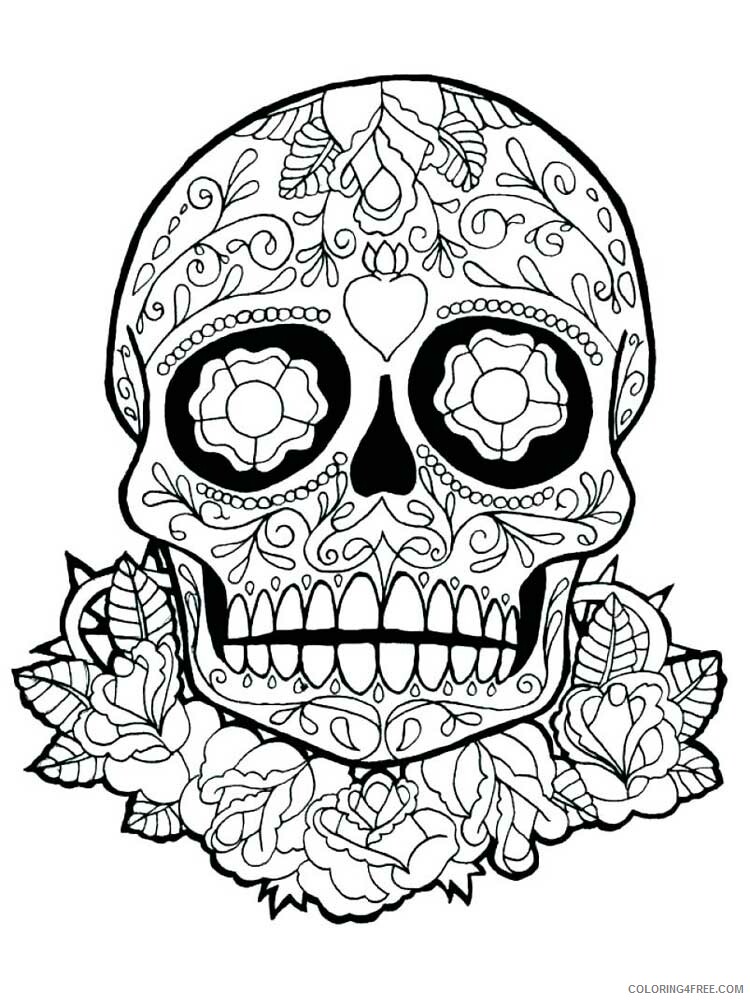 Skull for Adults Coloring Pages skull for adults 13 Printable 2020 726 Coloring4free