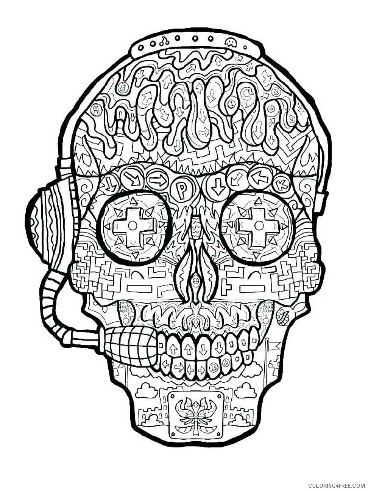 Skull for Adults Coloring Pages skull for adults 14 Printable 2020 727 Coloring4free