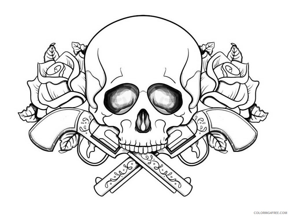 Skull for Adults Coloring Pages skull for adults 3 Printable 2020 728 Coloring4free