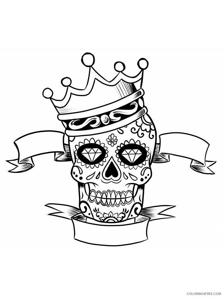 Skull for Adults Coloring Pages skull for adults 6 Printable 2020 730 Coloring4free