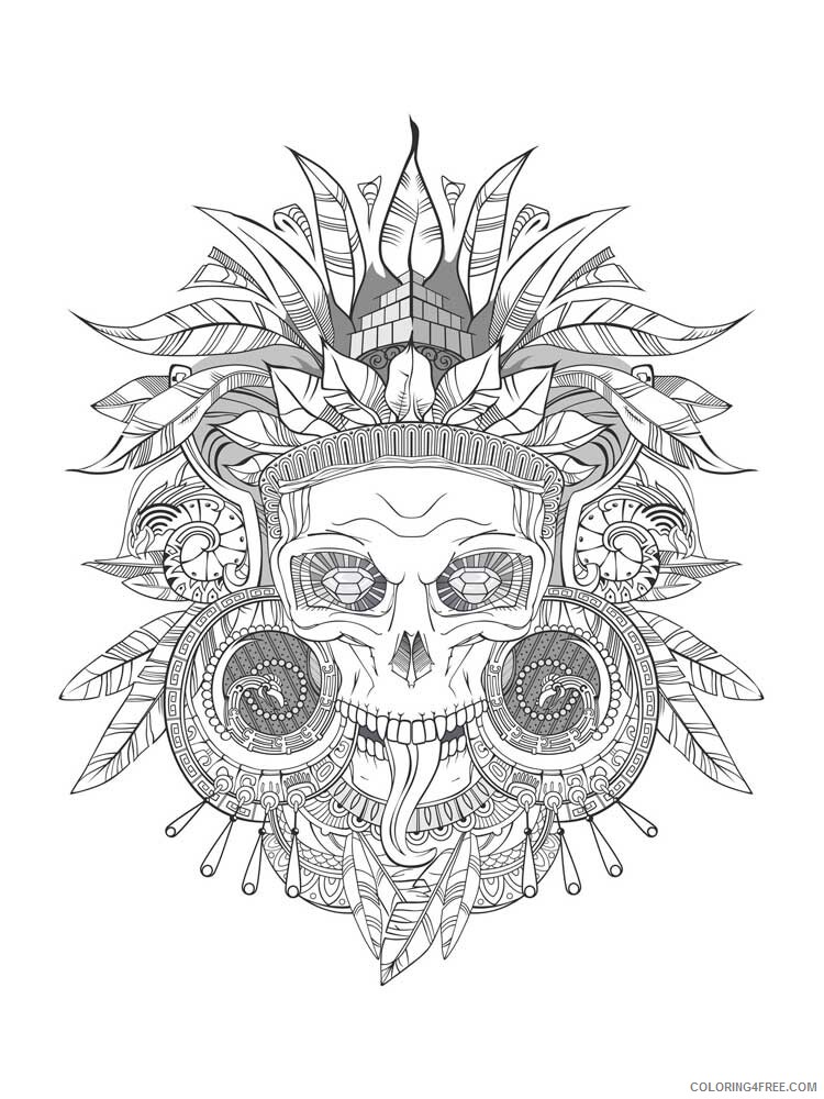 Skull for Adults Coloring Pages skull for adults 7 Printable 2020 731 Coloring4free