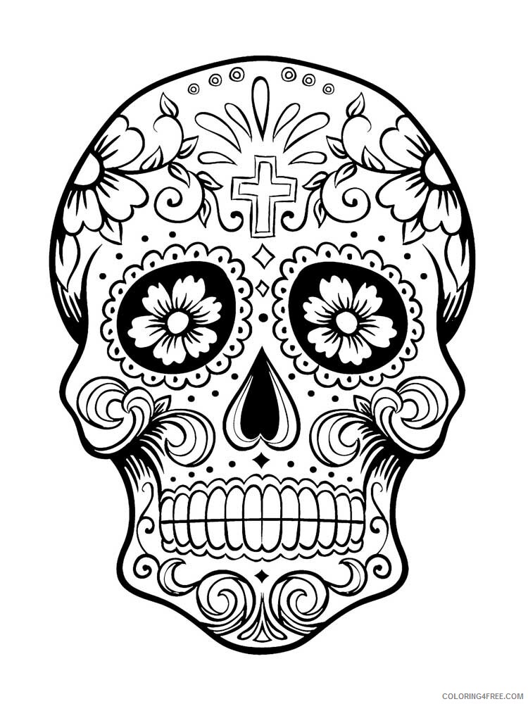 Skull for Adults Coloring Pages skull for adults 8 Printable 2020 732 Coloring4free