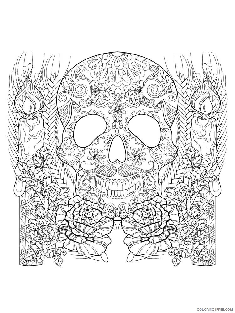 Skull for Adults Coloring Pages skull for adults 9 Printable 2020 733 Coloring4free