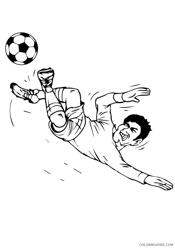 Soccer Coloring Pages for boys a serious soccer player down Printable 2020 0896 Coloring4free