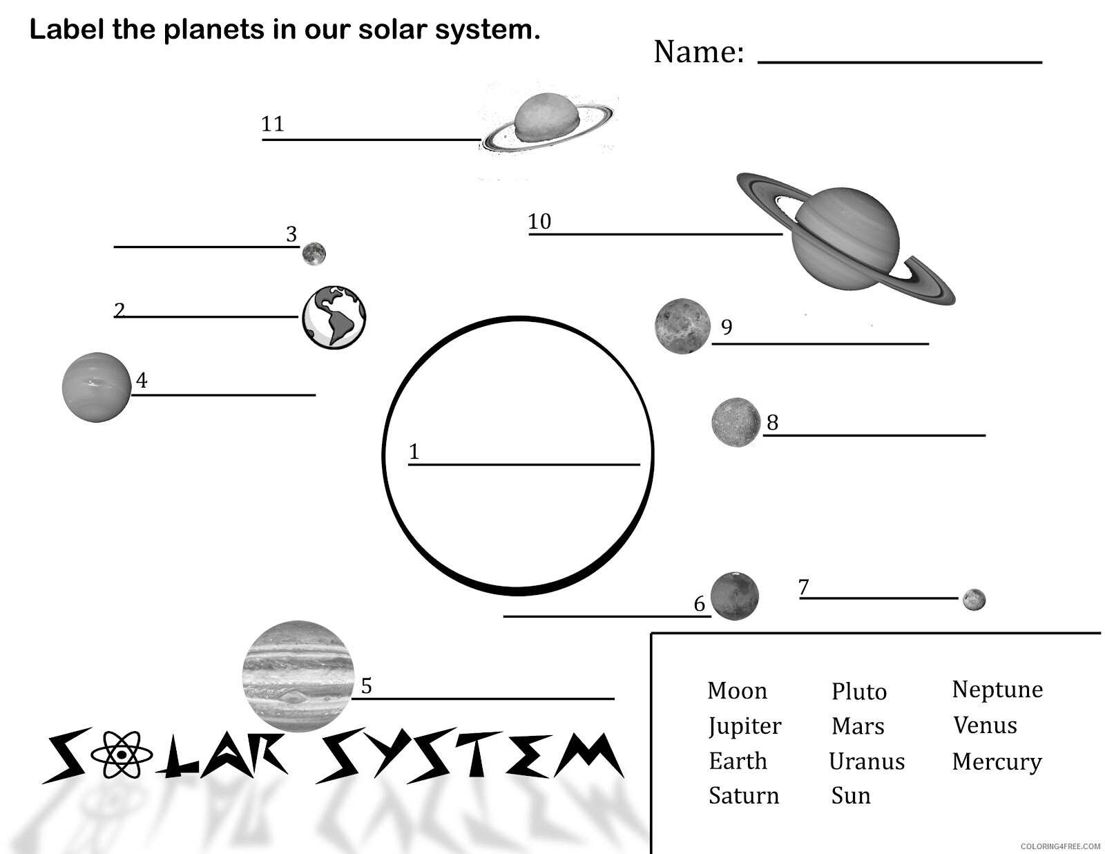 Solar System Coloring Pages Educational Free Activity Printable 2020 1913 Coloring4free