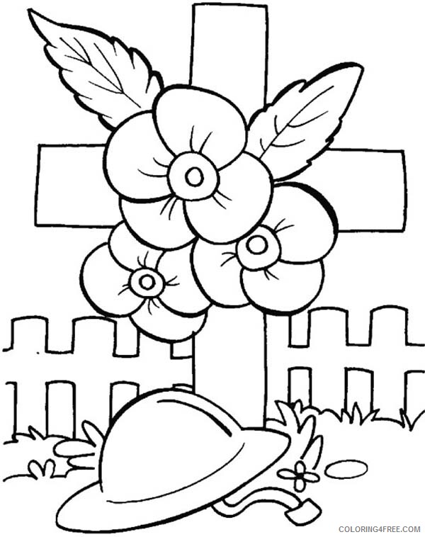 Soldier Coloring Pages for boys Remembrance Day Poppies and Soldier 2020 0922 Coloring4free