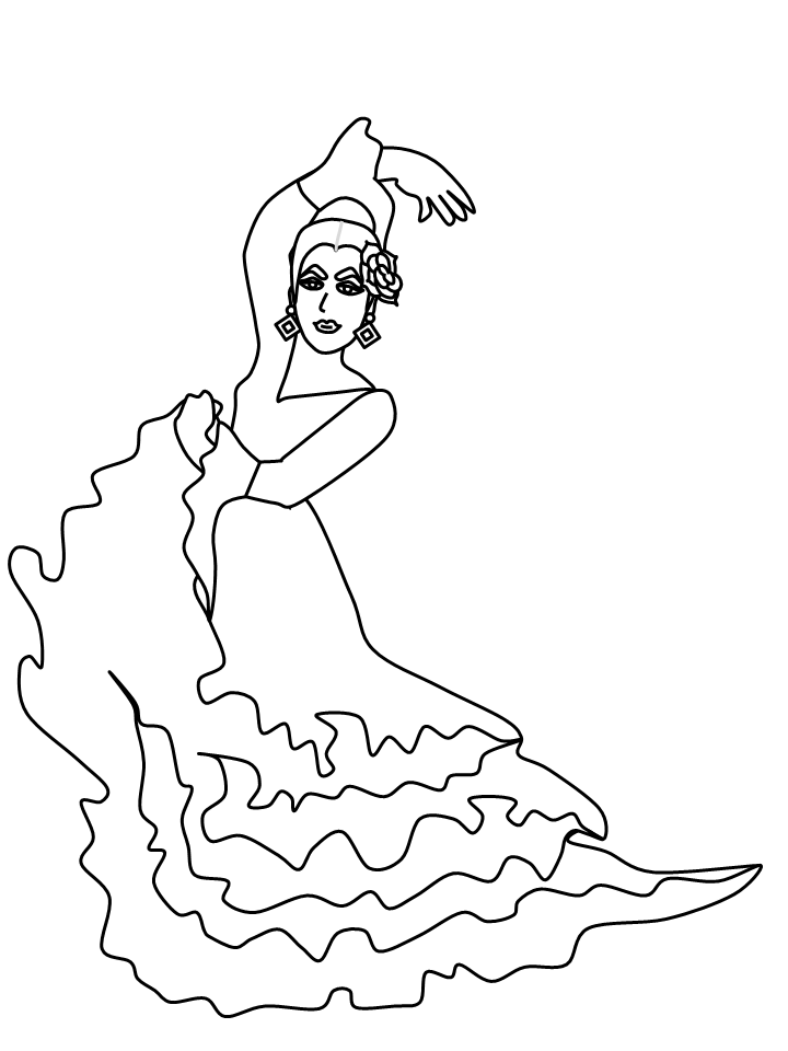 Spain Coloring Pages Countries of the World Educational flamenco 2020 613 Coloring4free