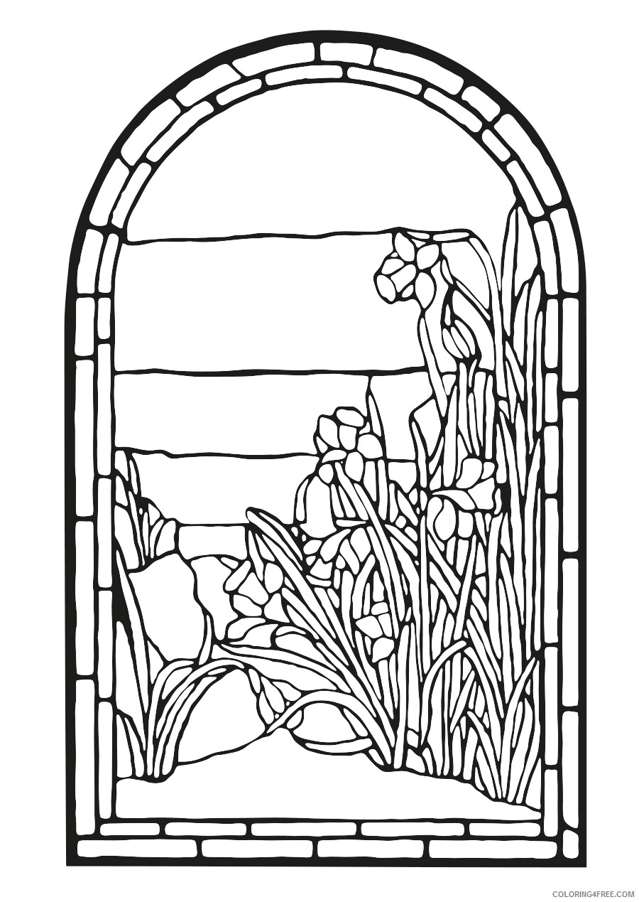 Stained Glass for Adults Coloring Pages Adult Printable 2020 750 Coloring4free