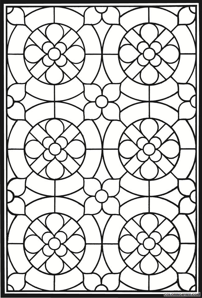 Stained Glass for Adults Coloring Pages Pattern Adult Printable 2020 779 Coloring4free