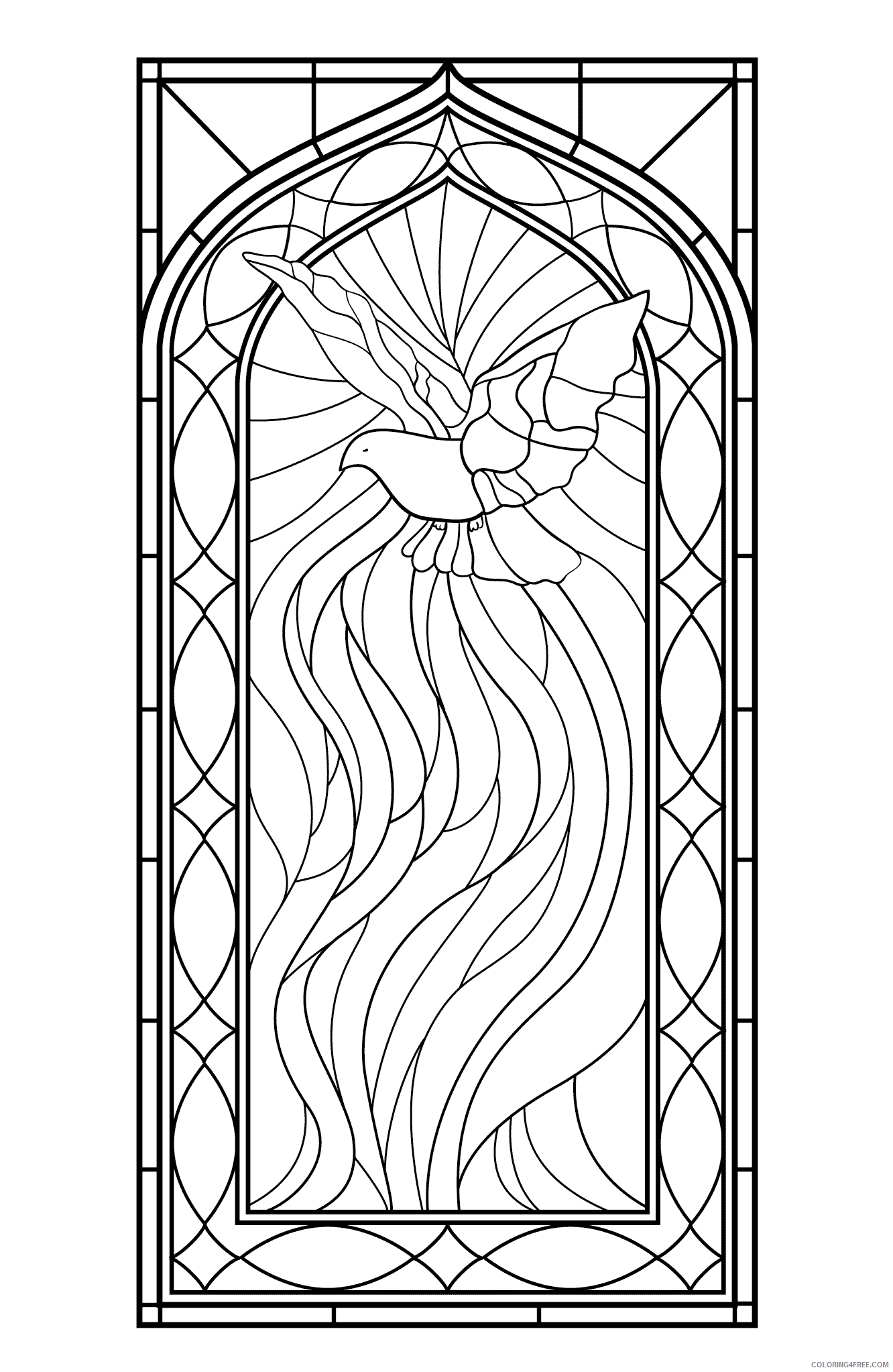 Stained Glass for Adults Coloring Pages Printable 2020 754 Coloring4free