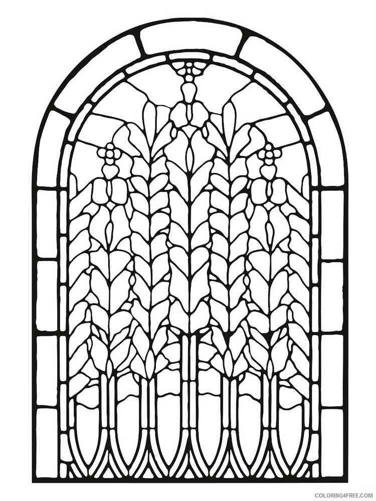Stained Glass for Adults Coloring Pages Printable 2020 768 Coloring4free