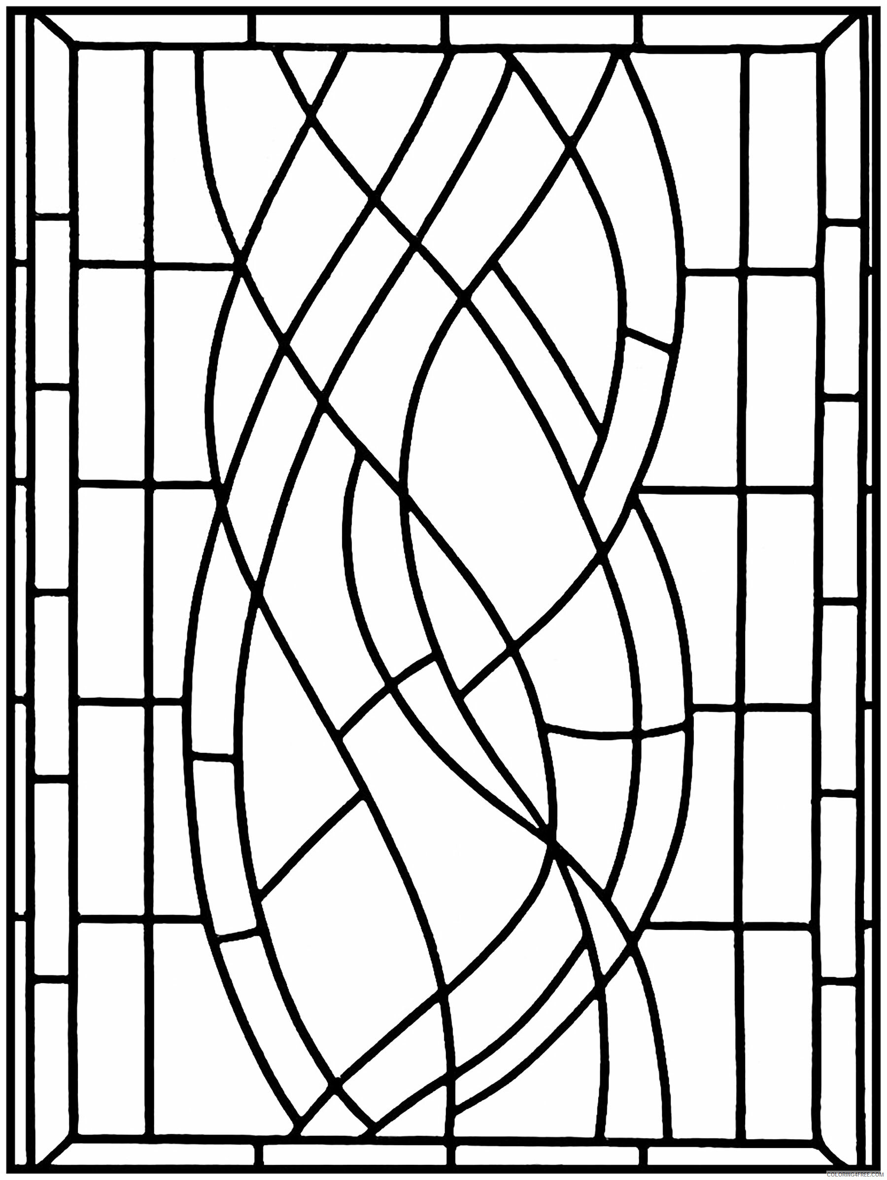Stained Glass for Adults Coloring Pages Simple Pattern Adult Printable 2020 751 Coloring4free