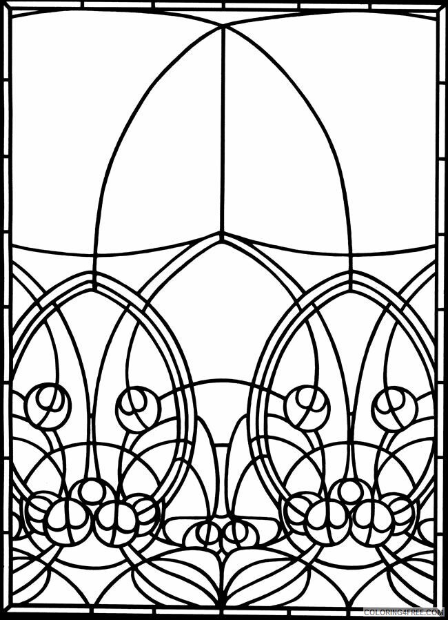 Stained Glass for Adults Coloring Pages Window Printable 2020 782 Coloring4free