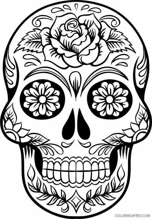 Sugar Skull Coloring Pages Adult Adult Sugar Skull Printable 2020 788 Coloring4free