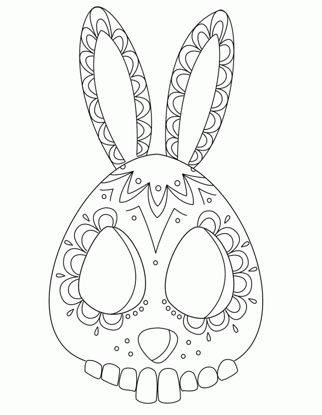 Sugar Skull Coloring Pages Adult Bunny Sugar Skull Printable 2020 790 Coloring4free