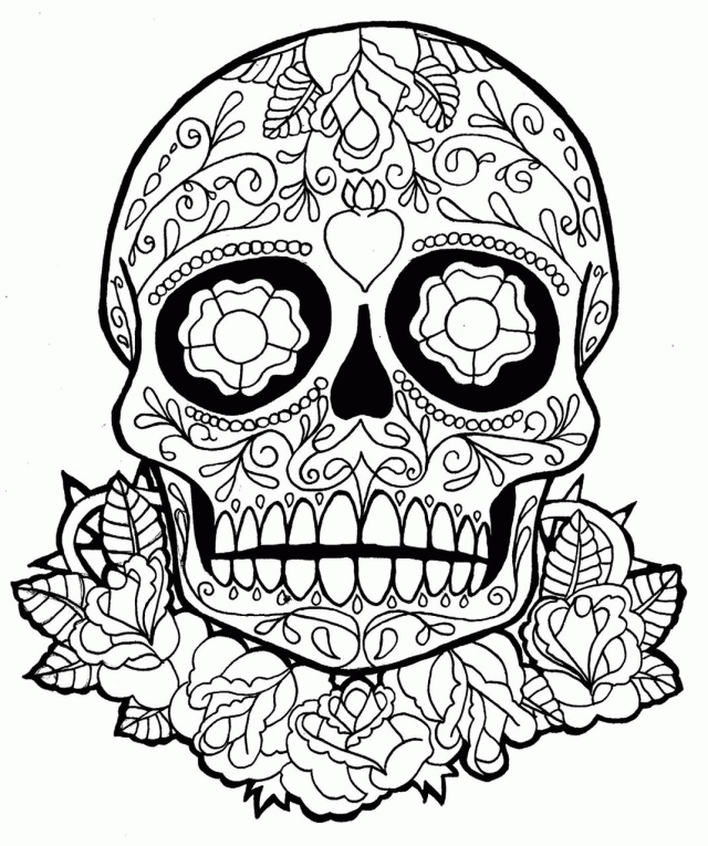 Sugar Skull Coloring Pages Adult Sugar Skull Printable 2020 797 Coloring4free