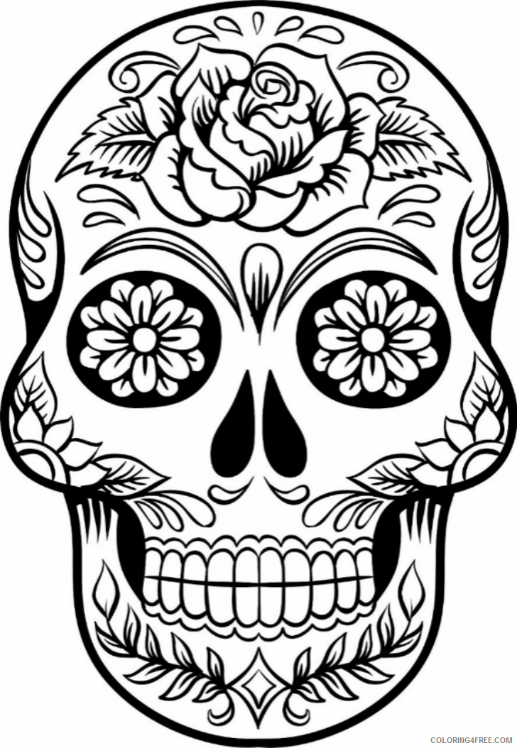 Sugar Skull Coloring Pages Adult Sugar Skull Printable 2020 799 Coloring4free