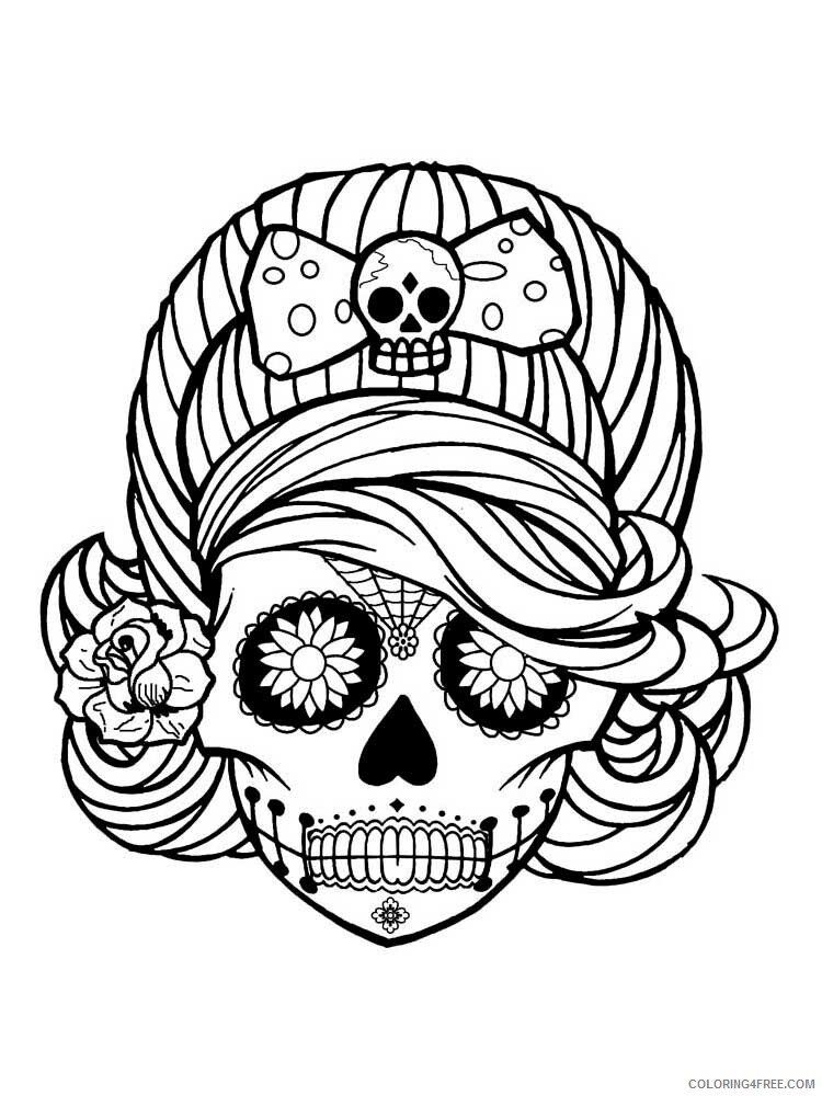Sugar Skull Coloring Pages Adult sugar skull for adults 1 Printable 2020 801 Coloring4free