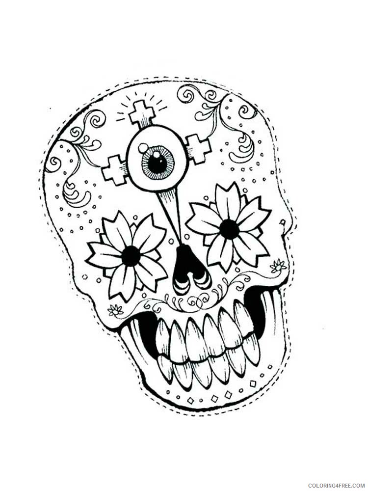 Sugar Skull Coloring Pages Adult sugar skull for adults 10 Printable 2020 802 Coloring4free