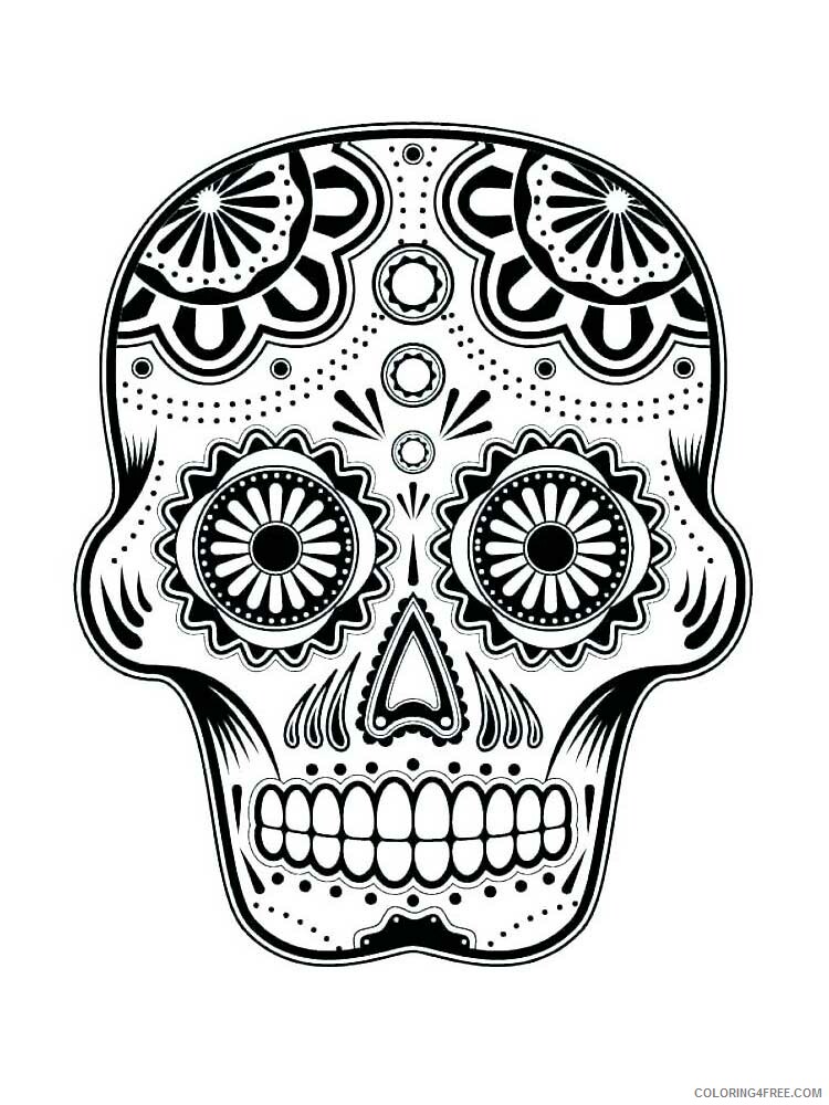 Sugar Skull Coloring Pages Adult sugar skull for adults 4 Printable 2020 810 Coloring4free
