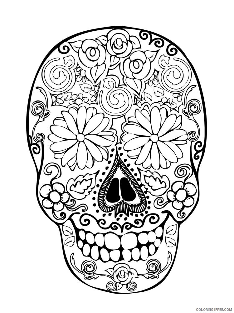 Sugar Skull Coloring Pages Adult sugar skull for adults 5 Printable 2020 811 Coloring4free