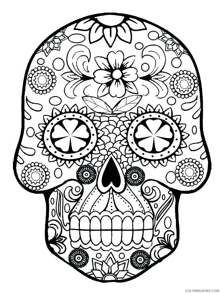 Sugar Skull Coloring Pages Adult sugar skull for adults 6 Printable 2020 812 Coloring4free