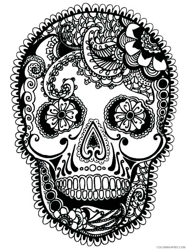 Sugar Skull Coloring Pages Adult sugar skull for adults 8 Printable 2020 813 Coloring4free