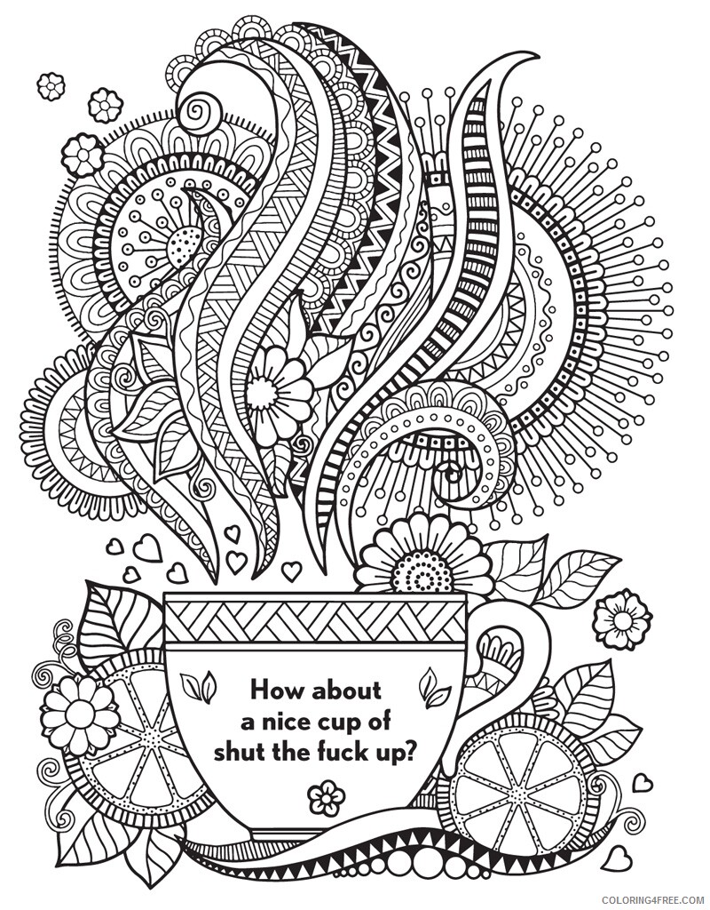 Swear Word Coloring Pages Adult Funny Adult Swear Word Printable 2020 822 Coloring4free