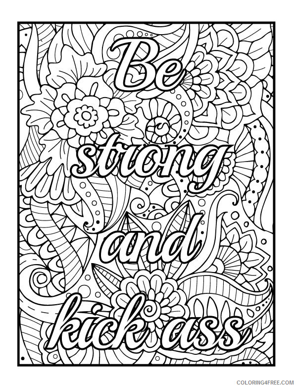 Swear Word Coloring Pages Adult Motivational Adult Swear Printable 2020 825 Coloring4free