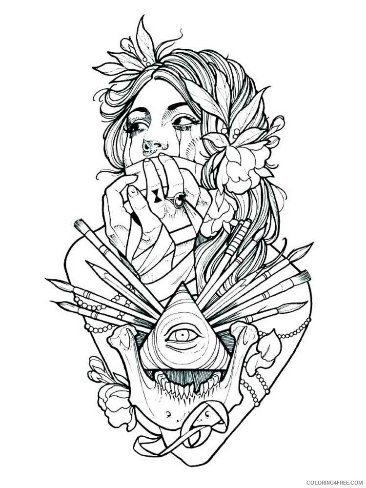 Tattoo for Adults Coloring Pages tattoo for adults 22 Printable 2020 792 Coloring4free