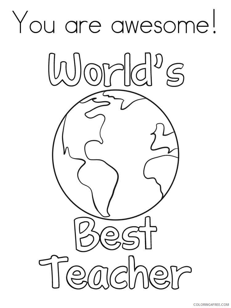 Teacher Appreciation Coloring Pages Educational Printable 2020 1973 Coloring4free
