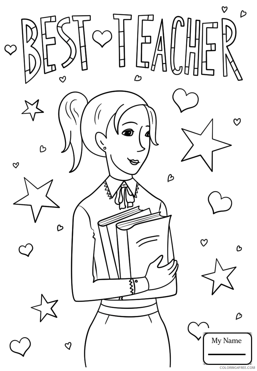 Teacher Coloring Pages Educational Best Teacher Printable 2020 1958 Coloring4free