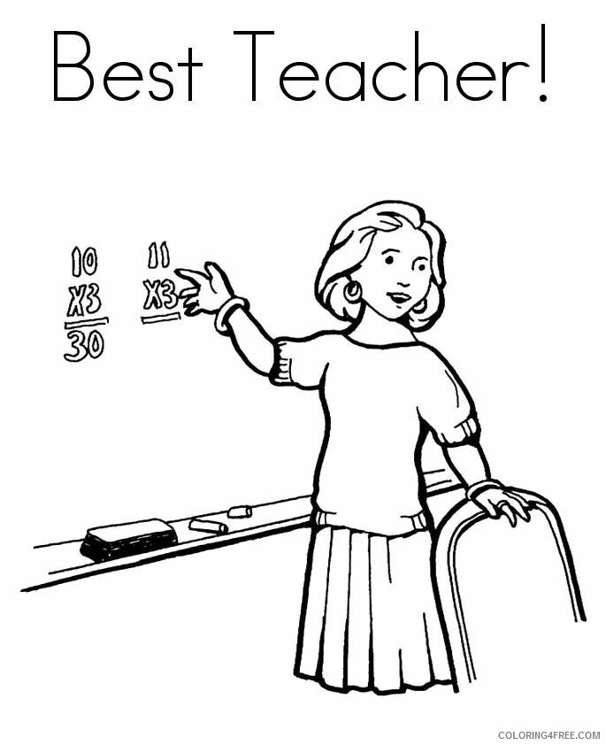 Teacher Coloring Pages Educational Best Teacher Printable 2020 1959 Coloring4free