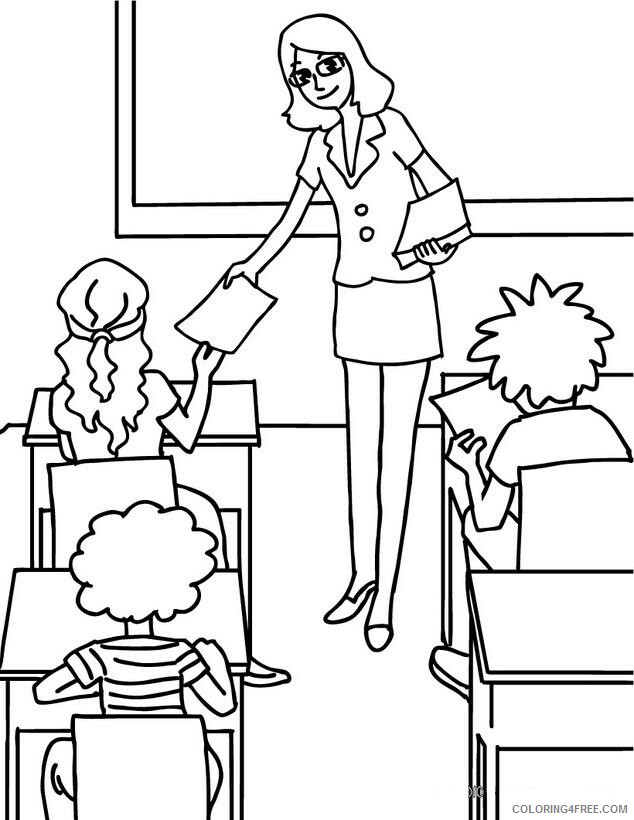 Teacher Coloring Pages Educational Print Free Teacher Printable 2020 1965 Coloring4free