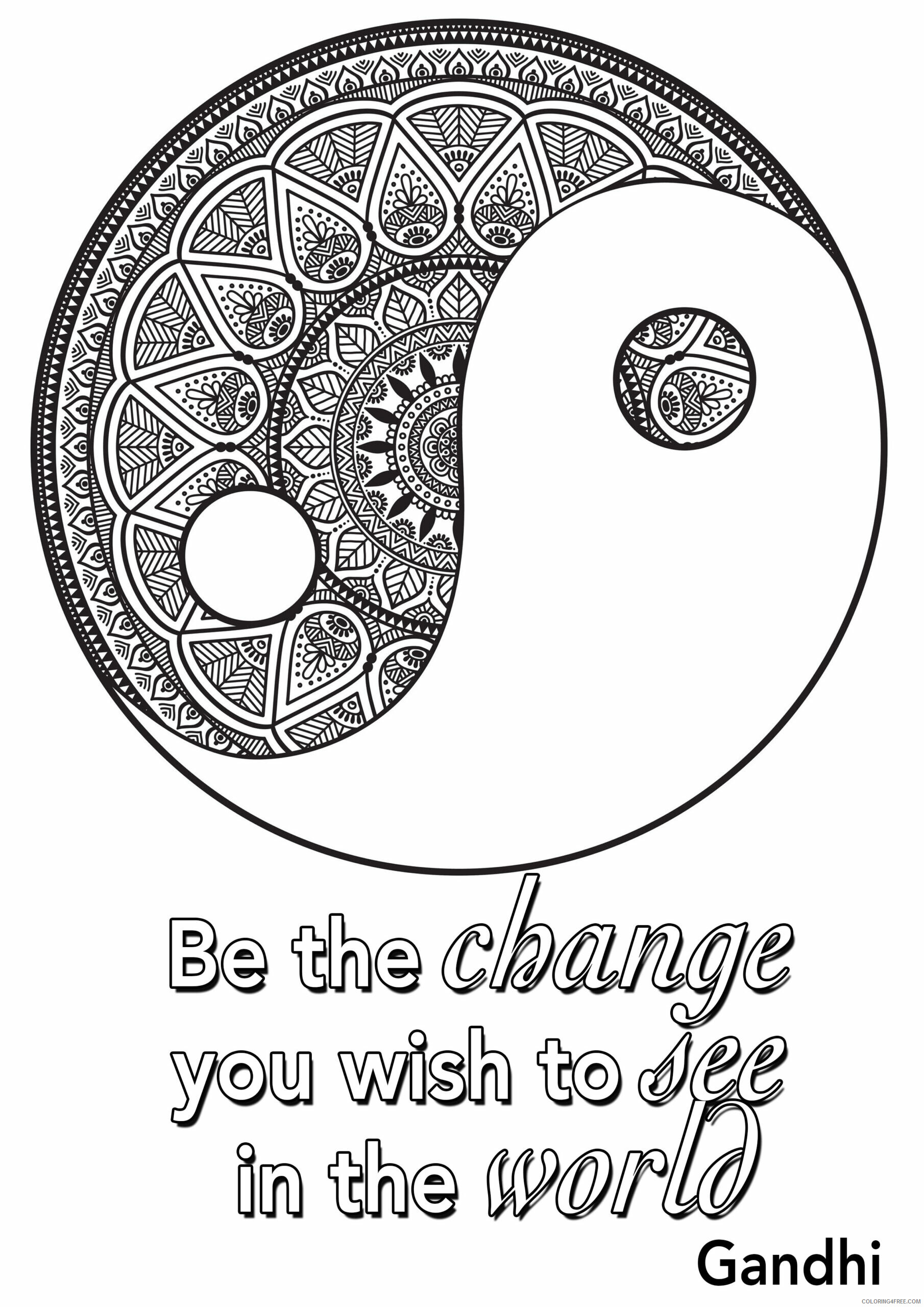 Teens Coloring Pages Adult Yin Yang for Teens Printable 2020 882 Coloring4free